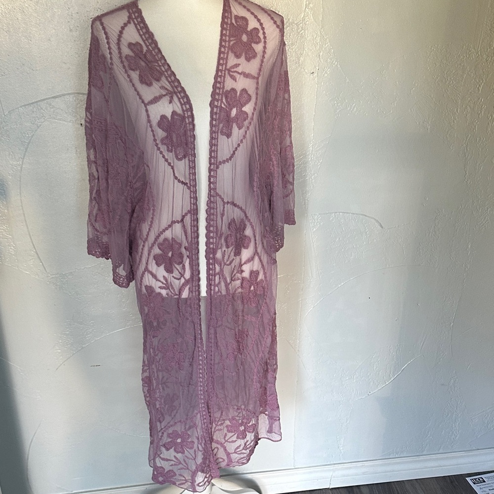 Forgotten Grace Sheer Purple Kimono